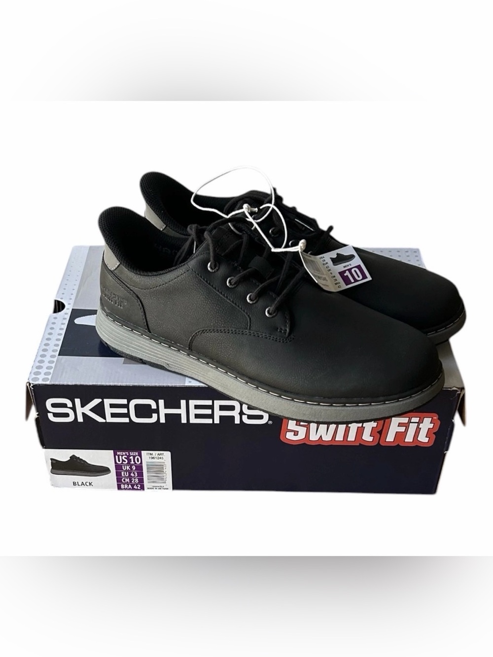Skechers Men's Shoes, Hands Free, Swift Fit, Memory Foam, Casual, Black, Size 10